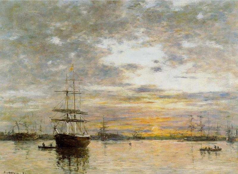 ル・アーブル港 - 1882 by ウジェーヌ・ルイ・ブーダン 油絵複製販売