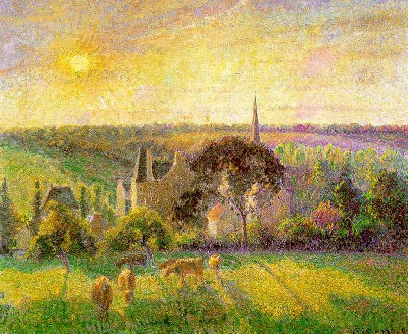 The church and a farm in Eragny