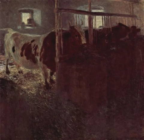 Vaches dans l'étable 1900-1901