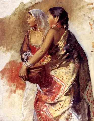 Dibujo de dos chicas Nautch