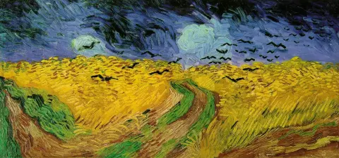 Wheat Field With Crows