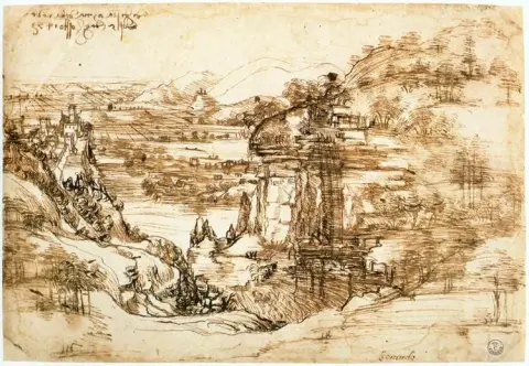 Desenho de paisagem para Santa Maria della Neve