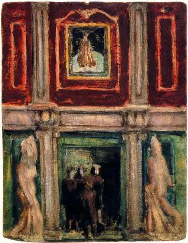 Interieur olieverfschilderij