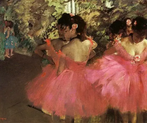 Bailarines de rosa