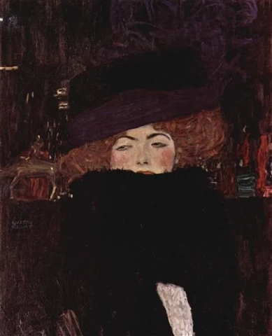 Dame au chapeau et au plumeau 1909