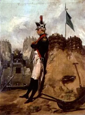 Alexander Hamilton (1757-1804) con el uniforme de la artillería de Nueva York