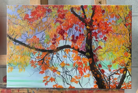 Autumn Leaves by Edward Oku   oil painting reproduction