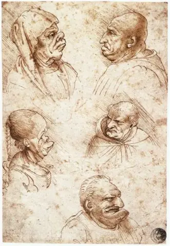 Five caricature heads