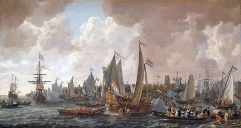 "The Arrival of the Ship 'The Royal Charles'"