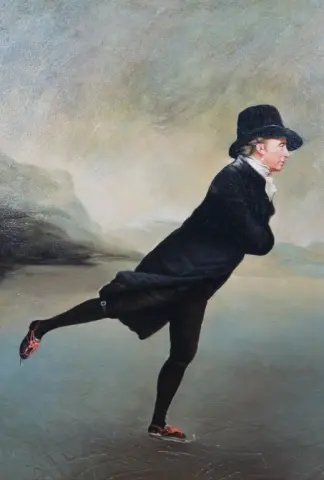 El reverendo Robert Walker patinando en Duddingston Loch