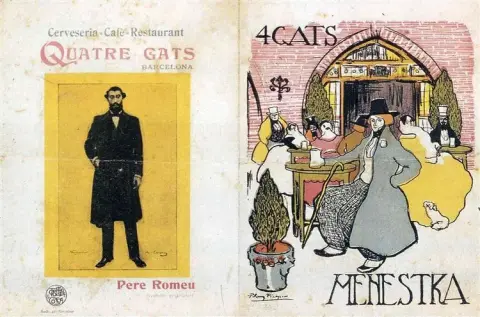 Publicité pour la taverne "Quatre chats"