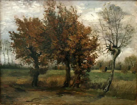 Paisaje otoñal con cuatro árboles, 1885