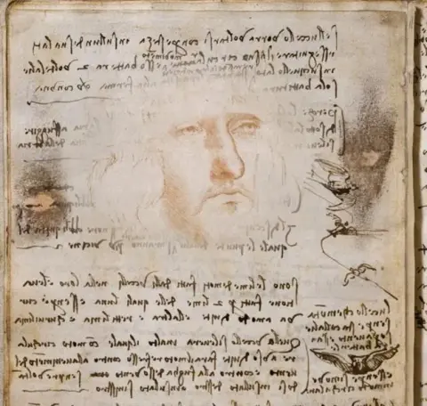 Autoportrait sur le Codex du Vol des Oiseaux