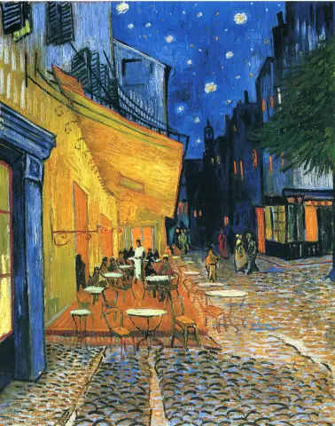 La terraza del café por la noche, Place du Forum, Arles