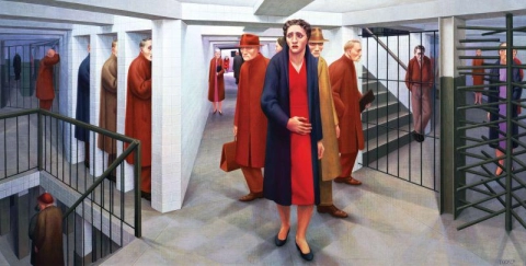 George Tooker tunnelbana 1950