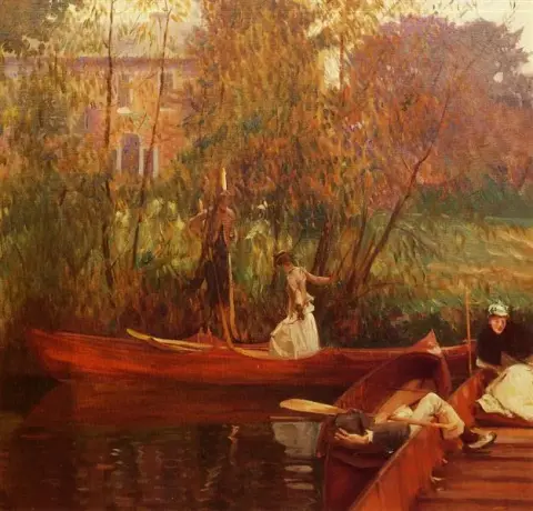 Una fiesta en barco, c.1889