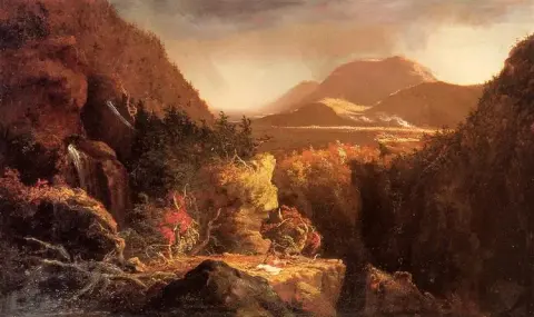 Paisaje con figuras Una escena de El último mohicano