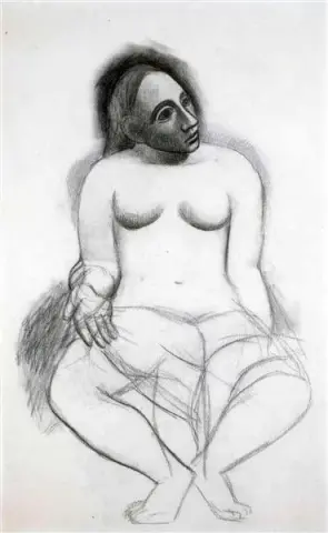 Seated nude study