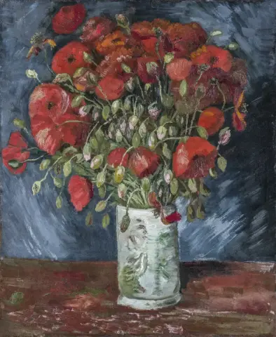 Vase With Red Poppies