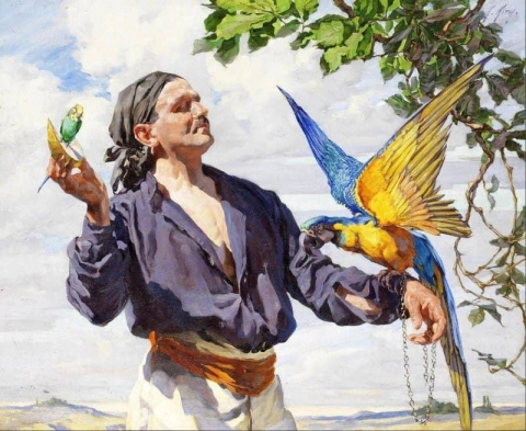 The Man With A Macaw Ca. 1926