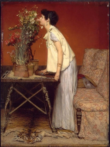 Woman And Flowers