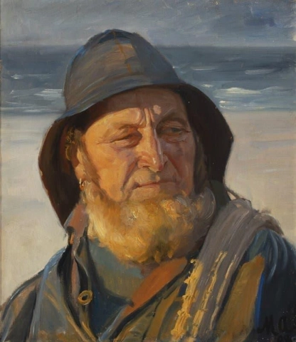 Ole Svendsen. Uno studio per Fiskere Vender Hjem Fra Nordstranden I Aftensol 1898