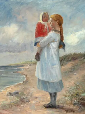 Dos hermanos en la playa de Skagen