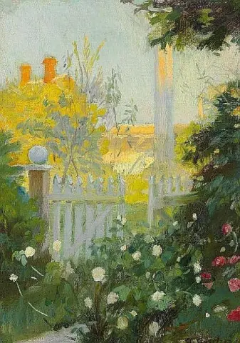 Vista desde la puerta del jardín de Markvej Skagen donde vivían Anna y Michael Ancher