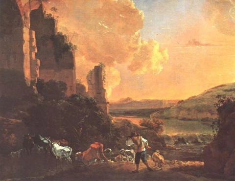 Aselyn Jan Paysage Avec Des Betes