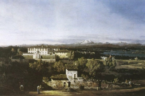 Belloto Bernardo Vedute Mit Der Villa Melzi D Eril