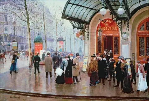 Fuori dal teatro Vaudeville di Parigi
