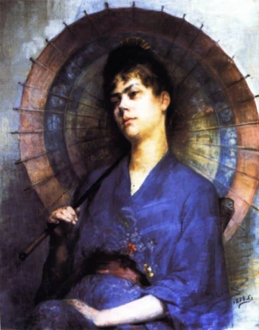 Vrouw met een Japanse parasol, 1888