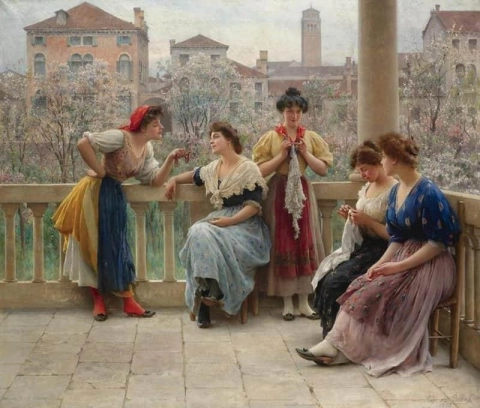 Conversation On The Terrace Venice 1909