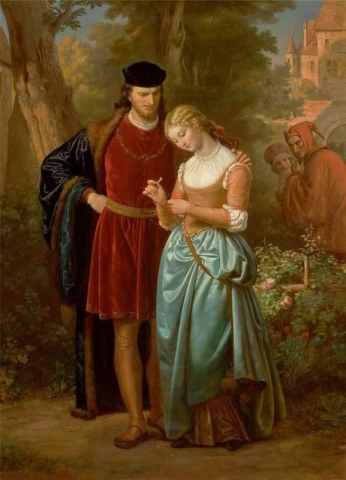 Fausto e Marguerite no jardim, cerca de 1851