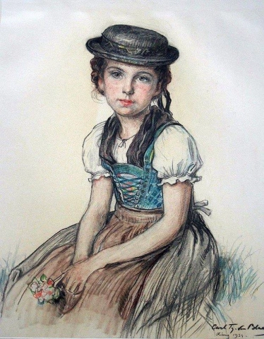 Peasant Girl In Tyrolean Costume 1934