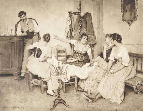 Meninas venezianas com um gondoleiro 1889