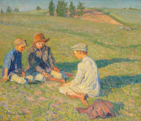 Bambini In Un Paesaggio Di Campagna