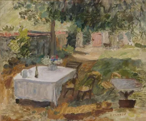 Bord i en trädgård 1908