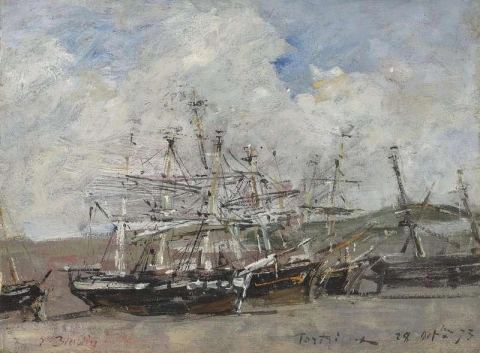 波特里厄。 1873 年港口退潮