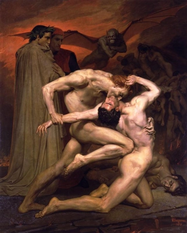 Dante and Virgil in the underworld