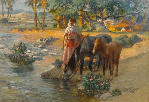 De paarden water geven 1921