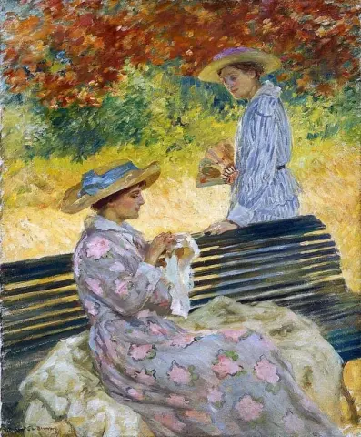 정원 벤치, 1915년경