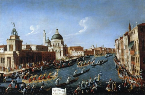 Die Frauenregatta auf dem Canal Grande