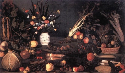 Nature morte aux fleurs et fruits