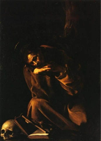 San Francesco meditando sul crocifisso