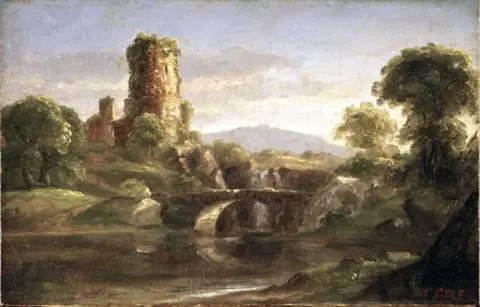 Ruin of a castle and river