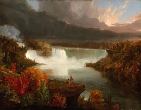 Vue éloignée des chutes du Niagars