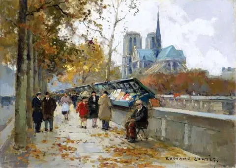 Les Bouquinistes Near Notre-dame Paris