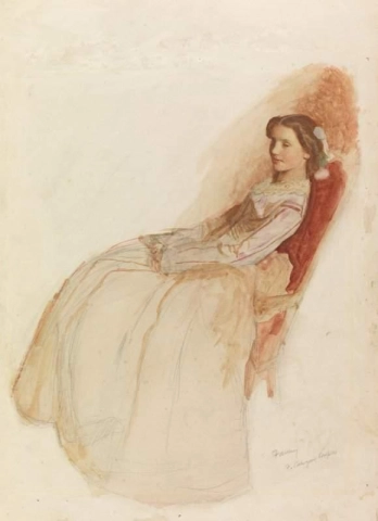 Fanny Sketch Of A Girl In Crinoline Dress 1903