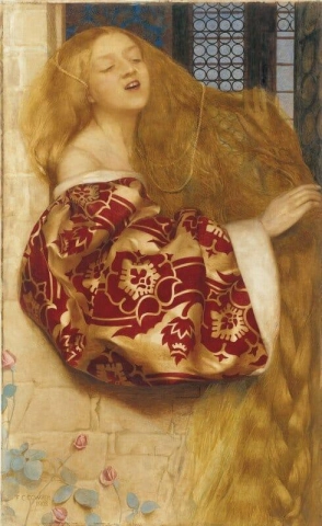 Rapunzel laulaa tornista 1908